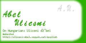 abel ulicsni business card